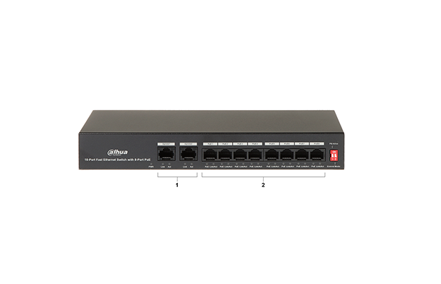 DH-PFS3010-8ET-65 10-Port Fast Ethernet Switch with 8-Port PoE