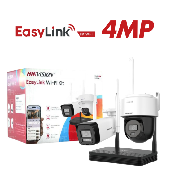 NKS424W03H 4MP H.265 One Bullet + One PTDome WiFi NVS Kit